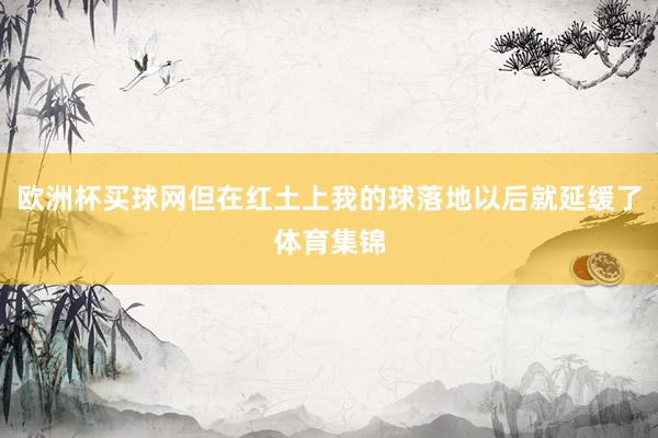 欧洲杯买球网但在红土上我的球落地以后就延缓了体育集锦